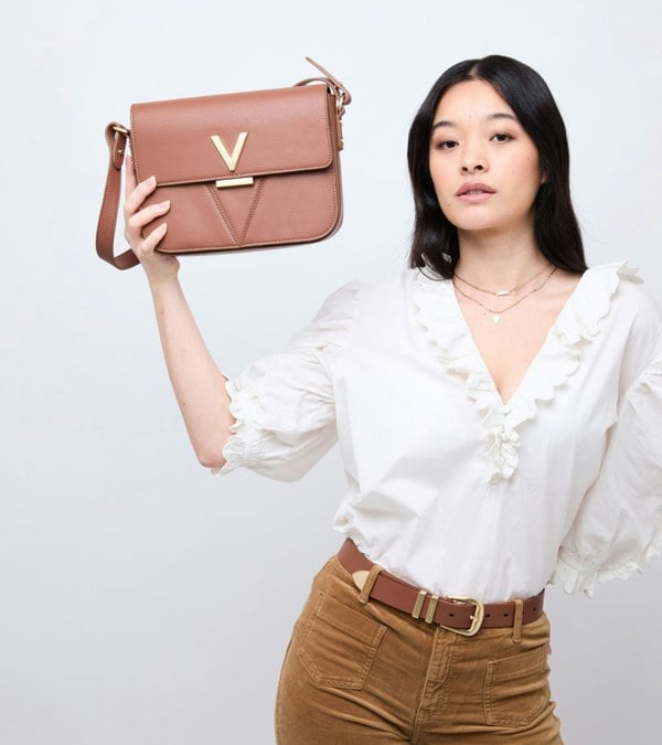 Votch Margot Vegan Bio-Based Bamboo Leather Crossbody - Brown