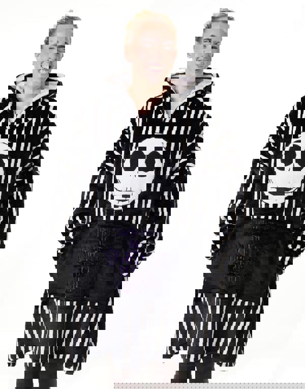 Disney The Nightmare Before Christmas Unisex Black Jack Skellington Blanket Hoodie (One Size)