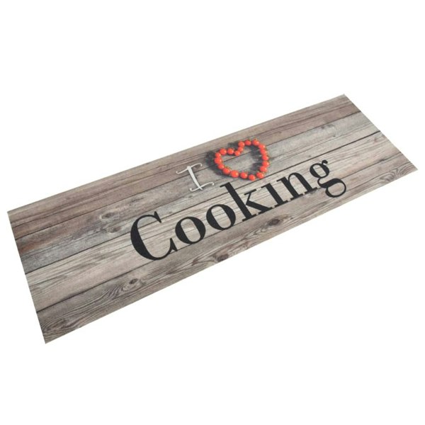 Berkfield Kitchen Rug Washable Cooking Grey 60x180 cm Velvet