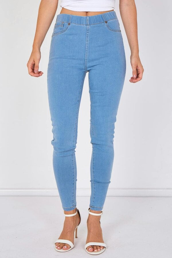 Elaina Fashion Light Wash Stretch Denim Jeggings