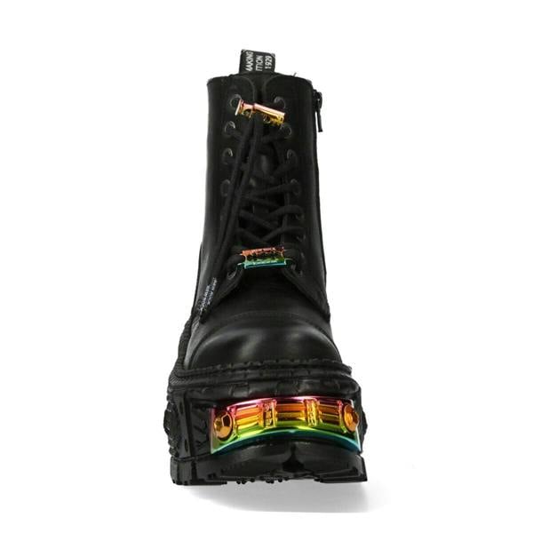 New Rock Black Platform Leather Boots-WALL83CCT-S8