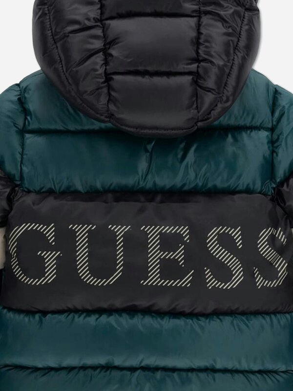 Guess Boys Hooded Puffer Jacket in Green