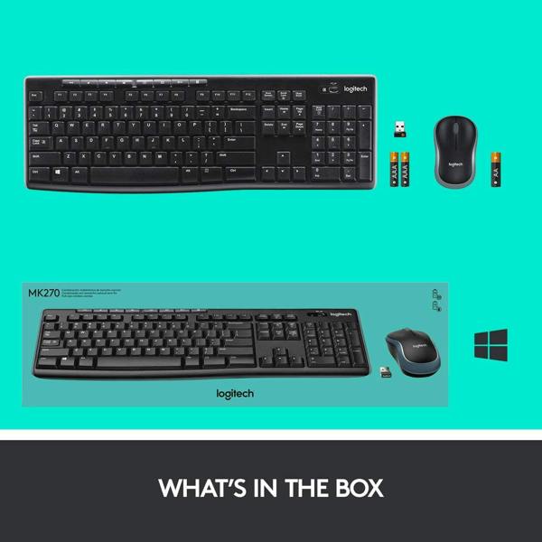 Dyzi MK270 Wireless Keyboard & Mouse 2.4GHz UK QWERTY Layout Black