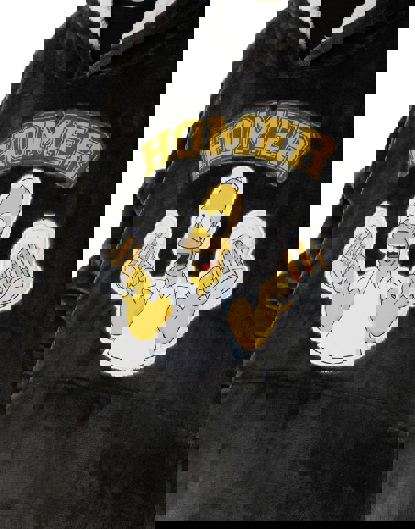 The Simpsons Mens Black Homer Blanket Hoodie (One Size)