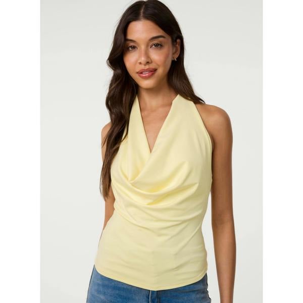 Pink Vanilla Halterneck Cowl Soft Stretch Top