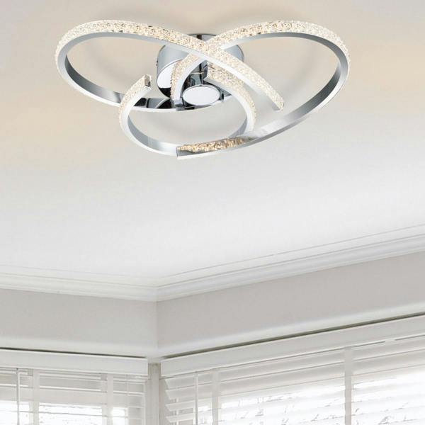 COSYLYTE Moora 3 Light Integrated LED Curved Ceiling Light - Chrome