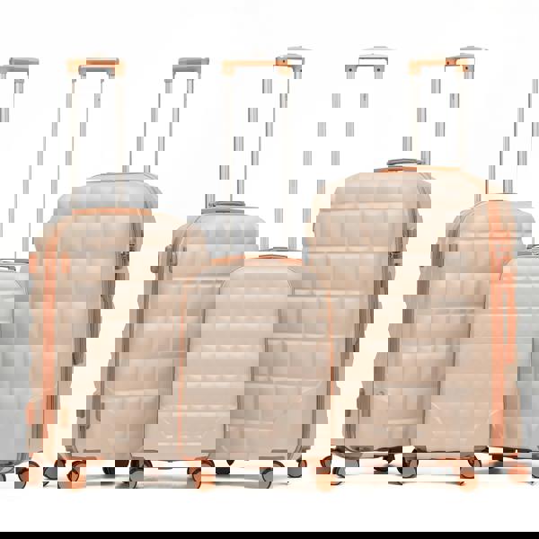 Flight Knight Set of 3 Hard Case Bubble Design Check-in Size Suitcases Hold Luggage