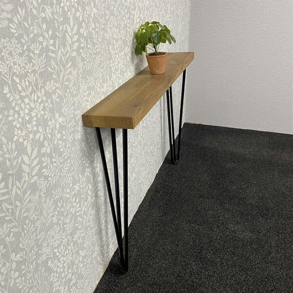 Kosy Koala Modern Side Console Table with Veneer Top and Iron Legs