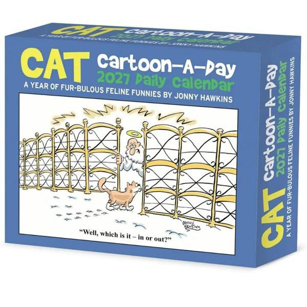 Cat Cartoon A Day Desk Calendar 2027, Desk Calendars, Day To View, Cats, Gift