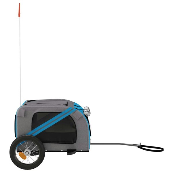 Berkfield Dog Bike Trailer Blue and Grey Oxford Fabric and Iron