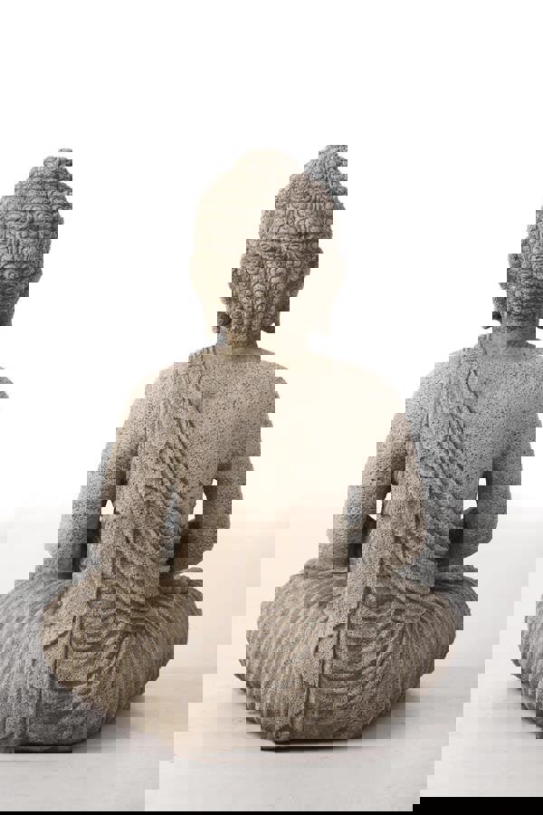 Large Stone Cast Meditating Buddha Ornament