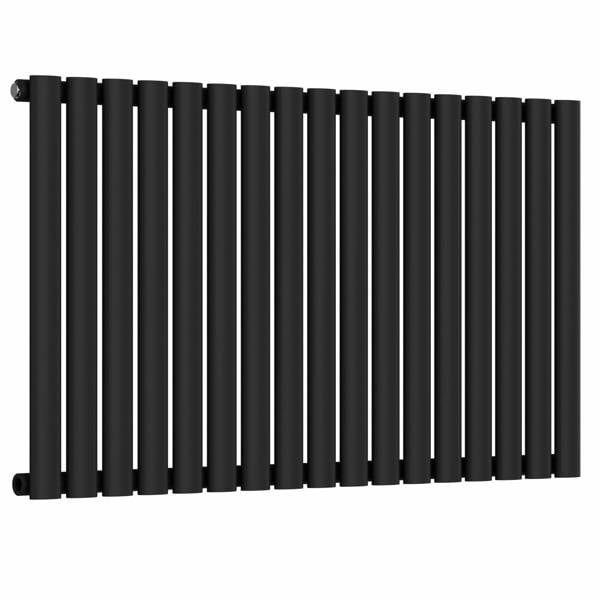 MYHOMEWARE Black 1020 x 600 mm Modern Horizontal Column Designer Radiator Oval Single Panel Radiator Heater