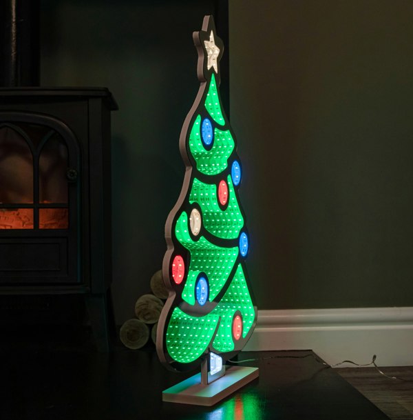 Samuel Alexander 60cm Light up Christmas Tree Infinity Decoration with Multi-Coloured LEDs