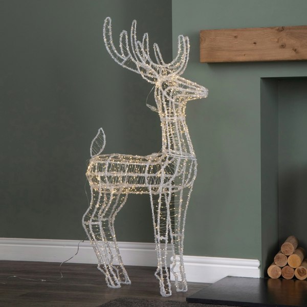 Samuel Alexander 1.03m Light up Acrylic Christmas Reindeer Decoration with 1040 Warm White LEDs