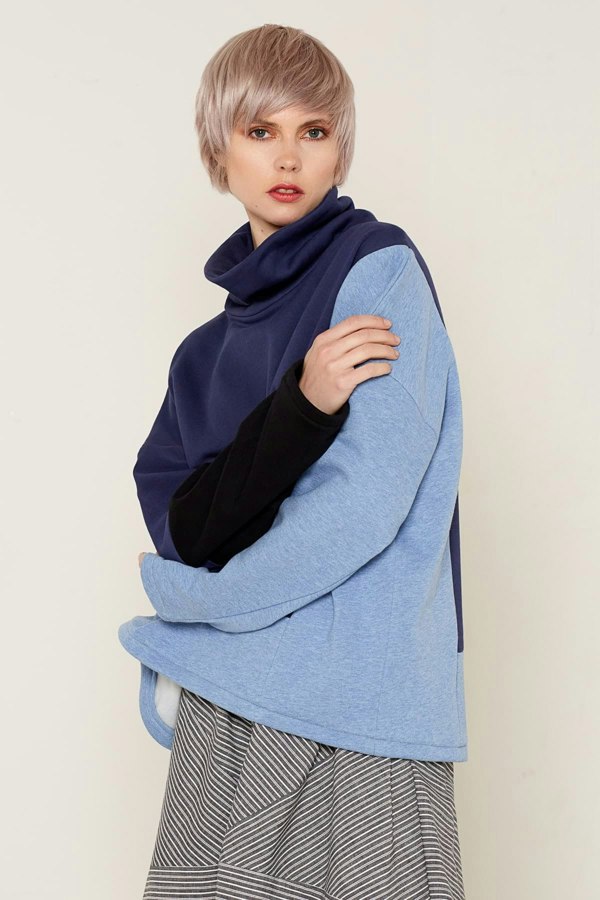 Bo Carter Neptune Cotton Fleece Jumper - Blue