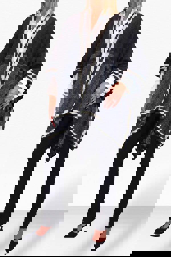 Paulo Due Soft Knitted Longline Knit Poncho Cape