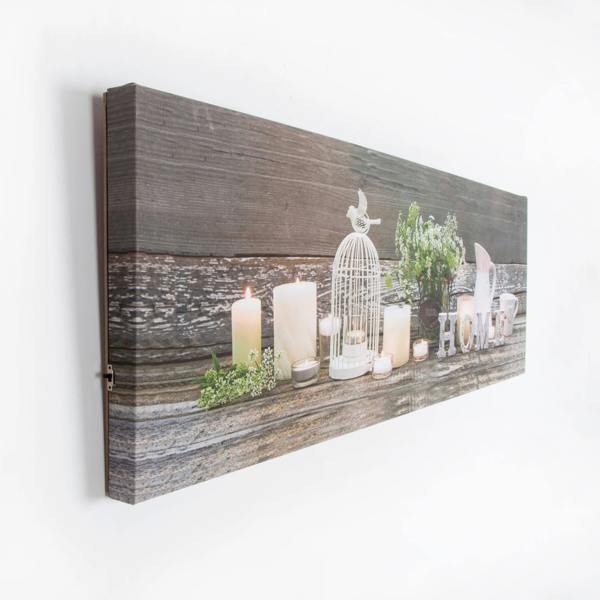 Art for the Home Home LED Printed Canvas Wall Art | Beige