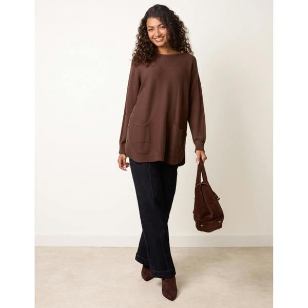 Blue Vanilla Pocket Slash Neck Jumper