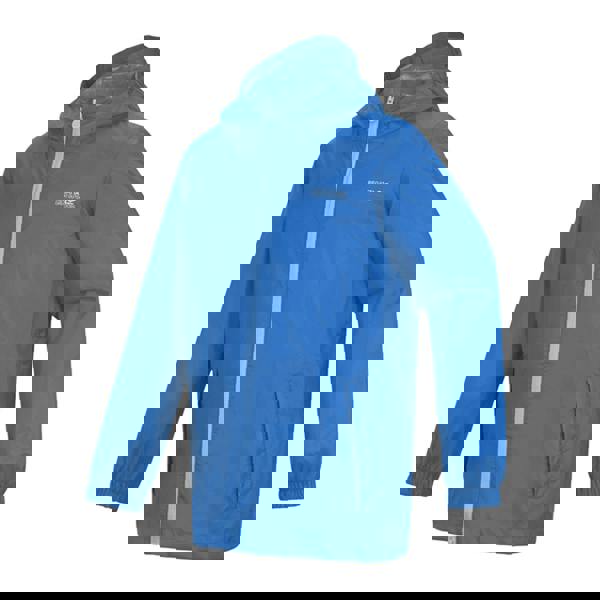 Regatta Great Outdoors Childrens/Kids Pack It Jacket III Waterproof Packaway Black - Sonic Blue - 