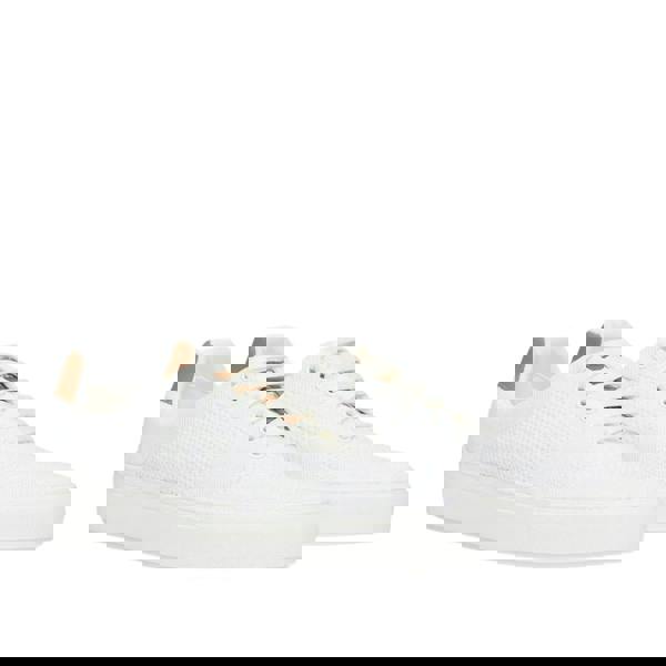 Boss Mens Katie Leather Low Cut Trainers - White