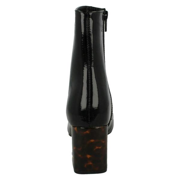 Spot On Ladies Spot On Block Mottled Heel Ankle Boots