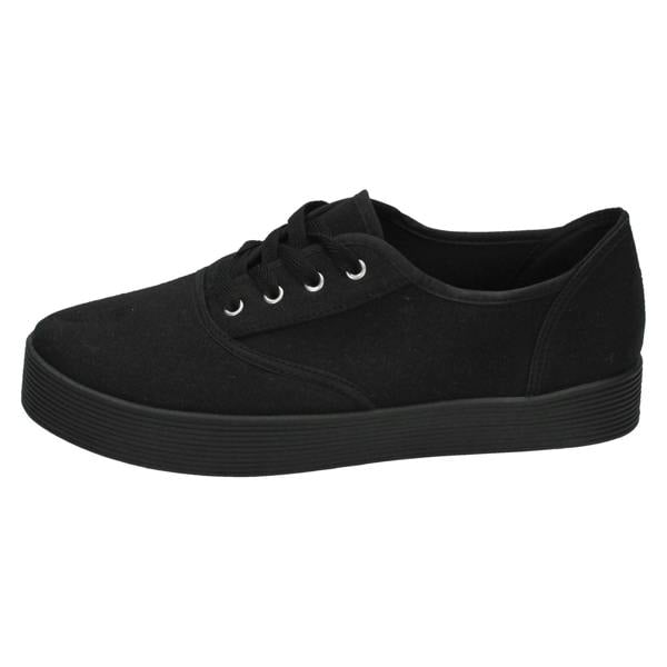 Spot On Girls Spot On Canvas Lace Up Platform Shoes