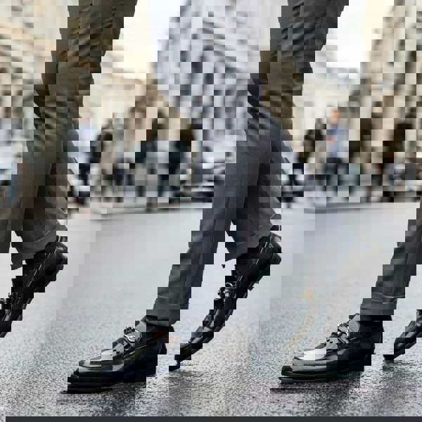 Dolcetto Men’s Black Patent PU Slip On Loafers