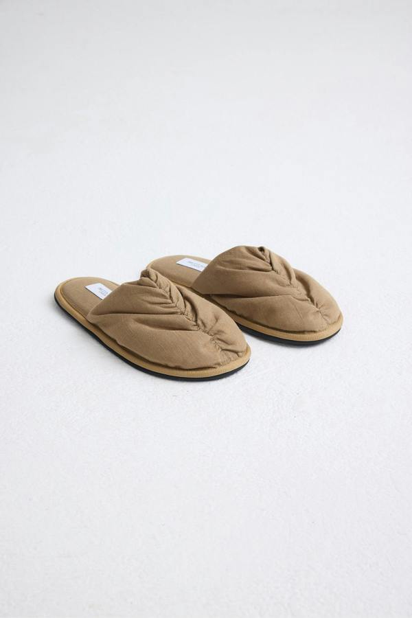 Pretty You London Linen Mule In Overland Trek