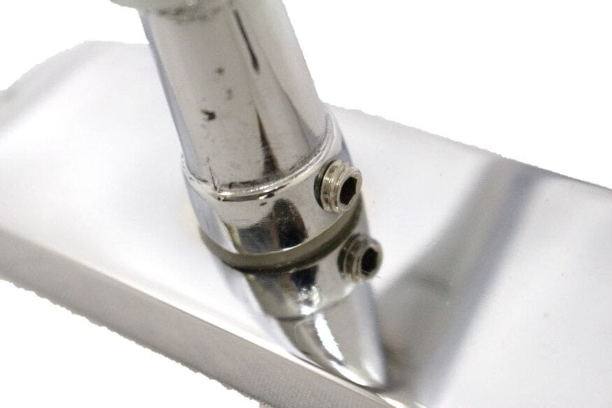 EDH Door Hardware Cadenza Door Handles on Backplate Chrome Scroll Lock Handle