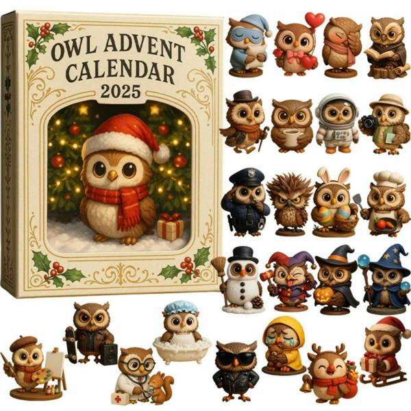 Leaper Highland Cattle Christmas Advent Calendar Surprise Box -  Owls 