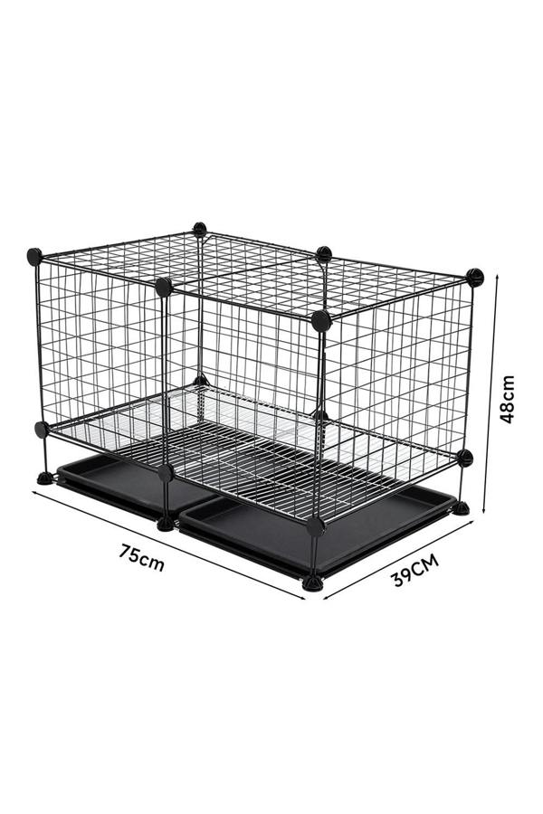 Living and Home Black Iron Dog Cage with Removable Tray