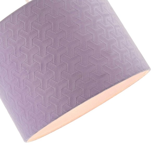 Modern Lilac Velvet Fabric Drum Lampshade with Inner Cotton Lining Image 3