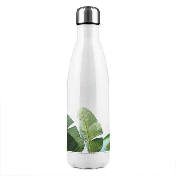 Benjamin Tate Design Botanical Leaves Line Art  Watercolour Stainless Steel Bottle
