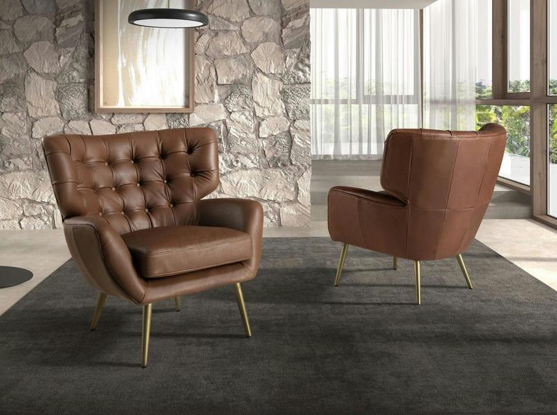 Angel Cerdá Chester Armchair Dark Brown Leather 5165