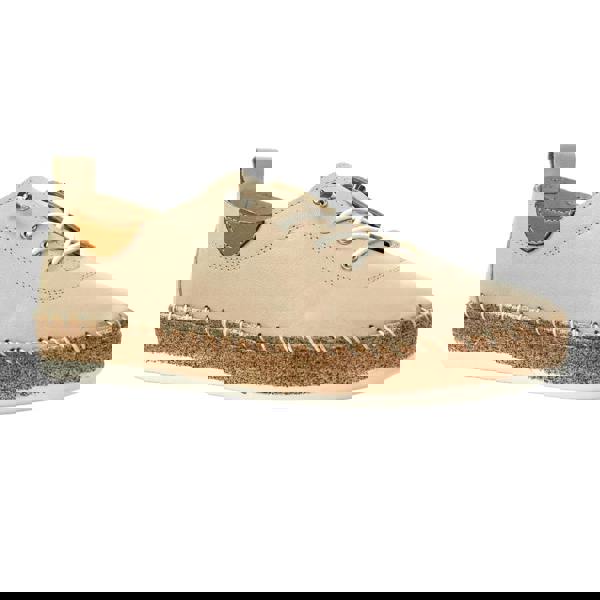 Lunar Womens/Ladies Evie Leather Plimsolls - Cream - 