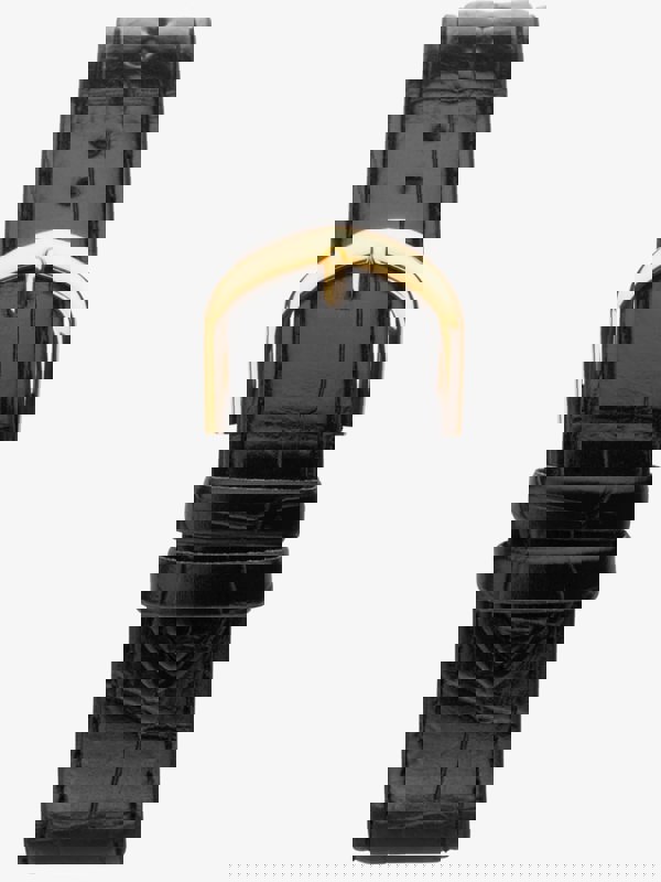 Sekonda Classic Gold Tone Black Leather Strap Watch 1535