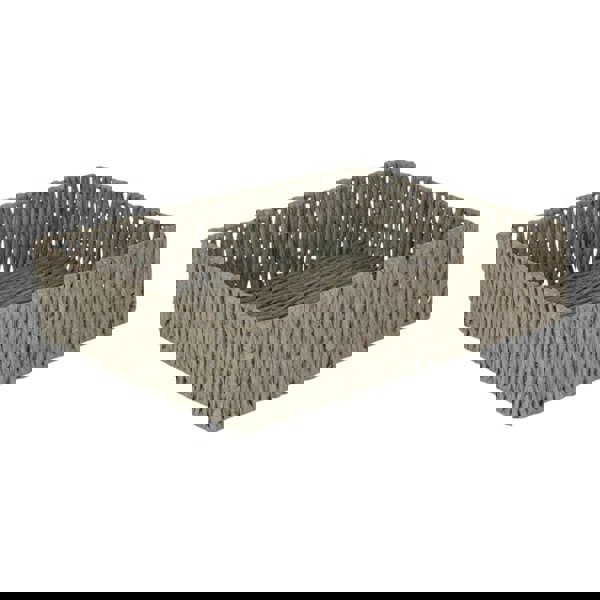 Rectangular Grey Straight-sided Paper Rope Trays