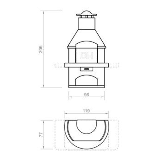 Callow Rondo Steel Masonry BBQ - Charcoal