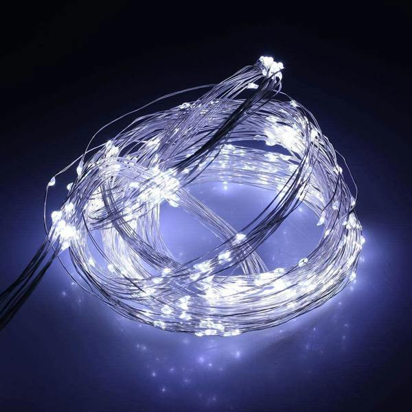 2m 20 LED Cool White Copper Wire Battery Operated String Lights image 1