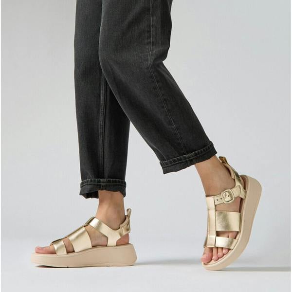 FitFlop FitFlop F-MODE METALLIC Womens Ankle Strap Sandals Platino