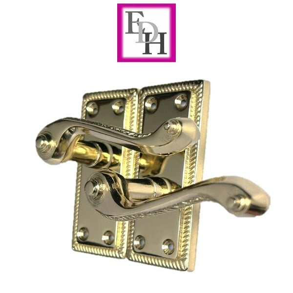 EDH Door Hardware Georgian Style Scroll Brass Finish Door Handles – Internal Door Handles