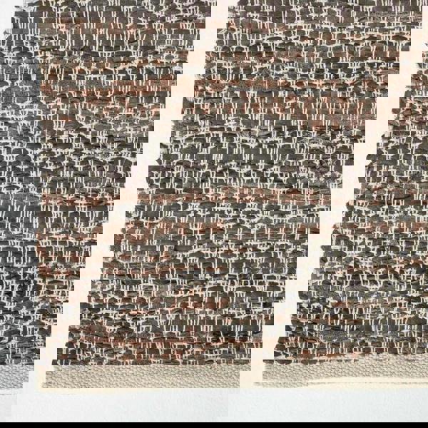 HOMESCAPES Real Leather Handwoven Diamond Pattern Rug