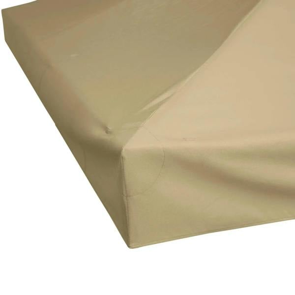 Beige gazebo top cover fabric corner with reinforced stitching and hem