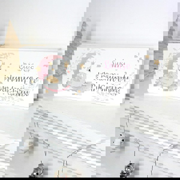 Personalised Memento Company Personalised Swan Lake Wooden Mantel Decoration