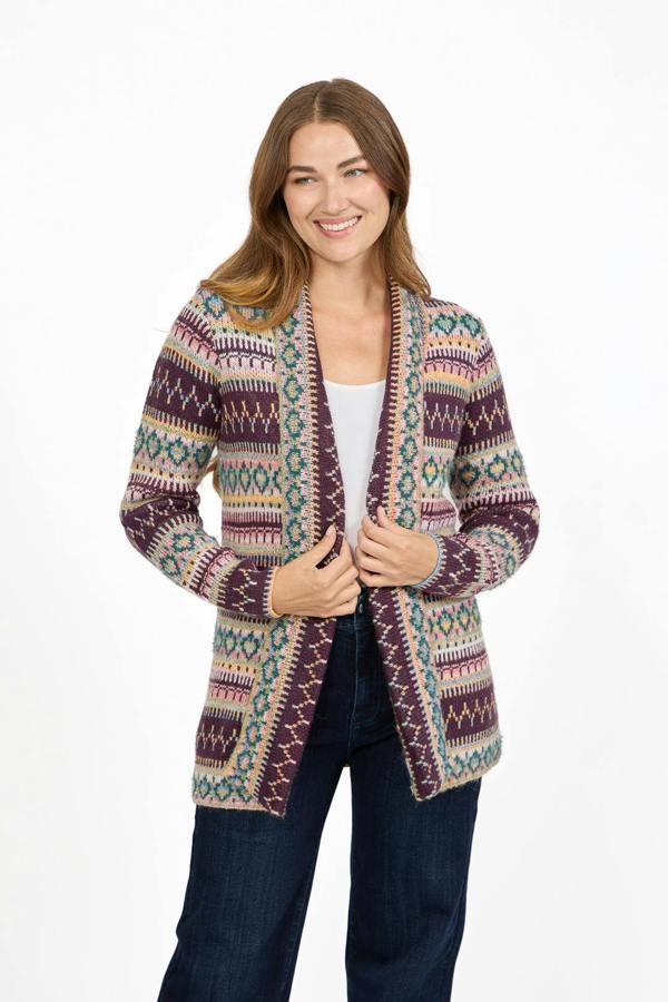 Mudflower Fair Isle Longline Knit Cardigan