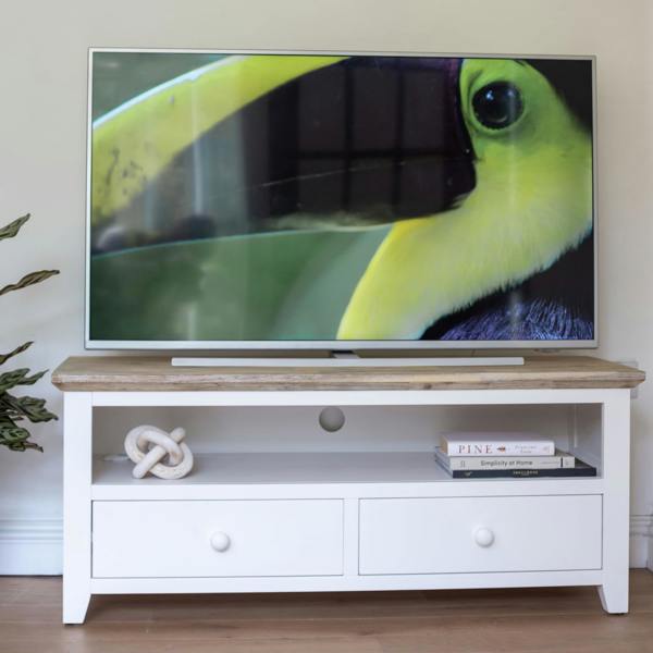 Statement Furniture Florence Wooden TV Stand With 2 Drawers and Shelf
