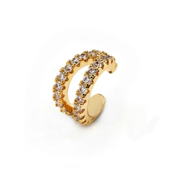 Say It With Clear CZ Ear Cuff - Yellow Gold Plated