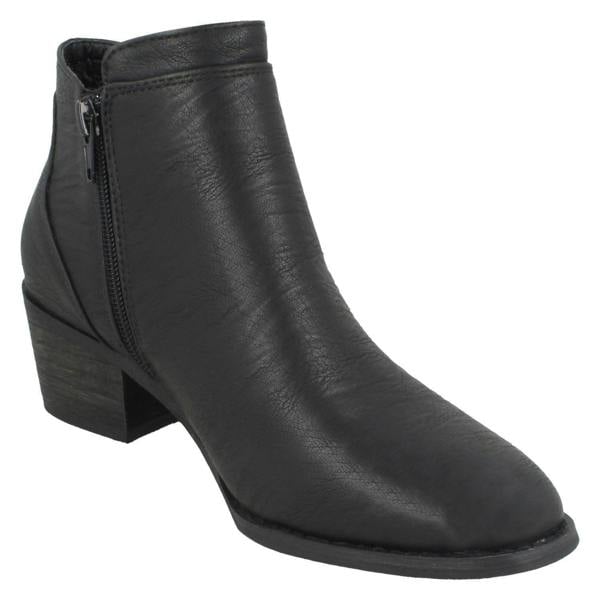 Spot On Ladies Spot On Mid Heel Ankle Boots F51137
