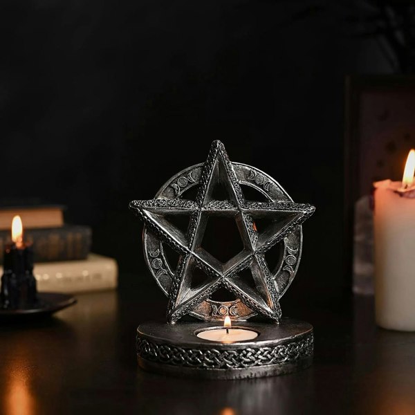 T. H. Baker Mystic Legends Pentacle Candle Holder Gift 69687