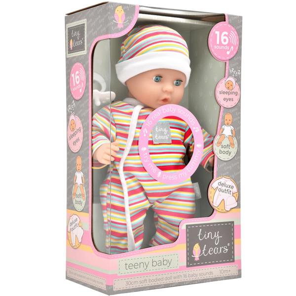 Tiny Tears 12" (30cm) Teeny Baby Doll with 16 Sounds - White
